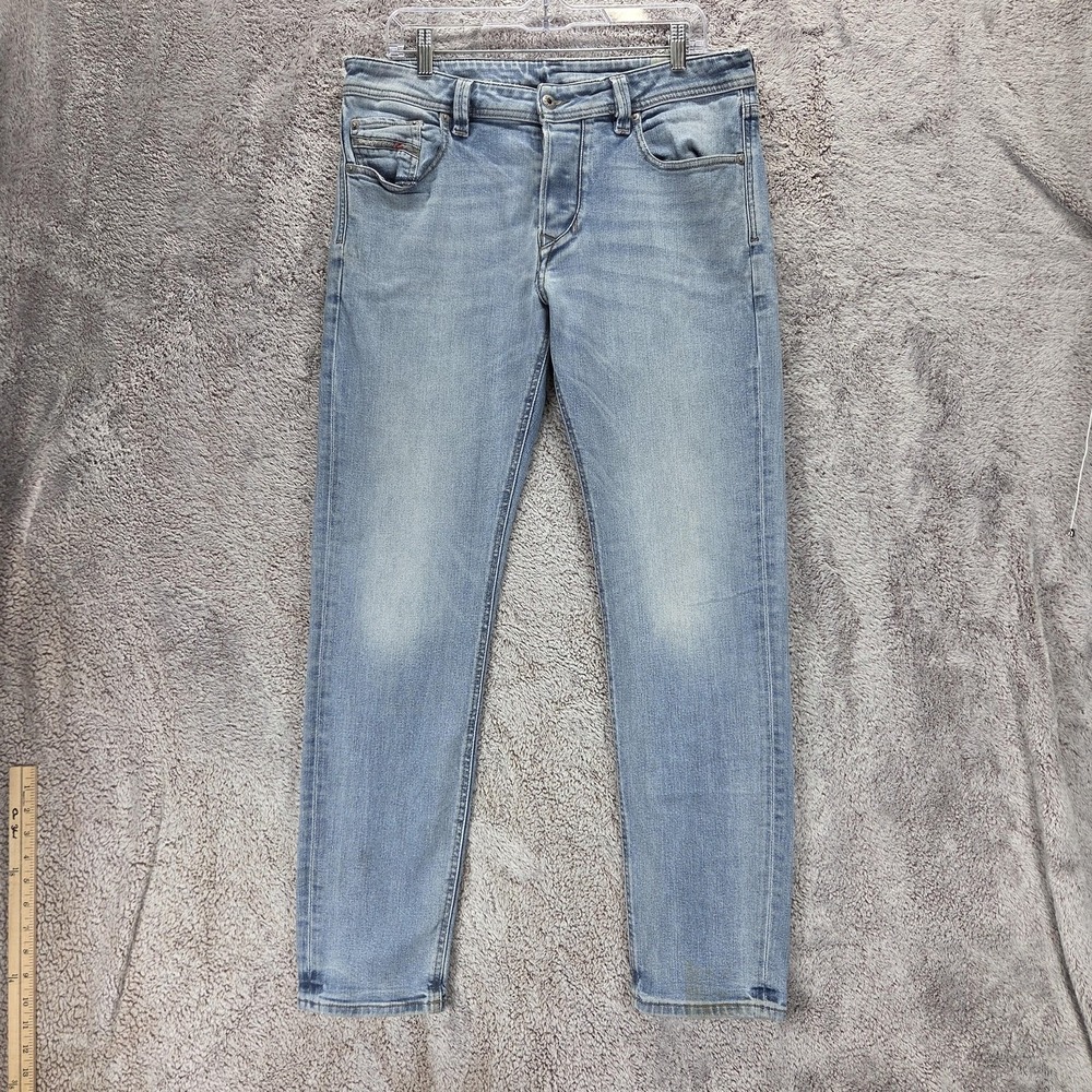 Diesel Jeans Mens 34x32 Blue Larkee-Beex Regular Tapered Button Fly 084JJ
